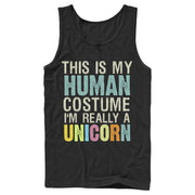 Men's Lost Gods Unicorn in Human Costume  Adult Tank Top