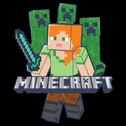 Men's Minecraft Alex and Creepers  Adult T-Shirt