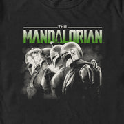 Men's Star Wars: The Mandalorian Black and White Helmets Line Up  Adult T-Shirt