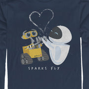 Men's Wall-E Valentine's Day EVE Sparks Fly  Adult Long Sleeve Shirt