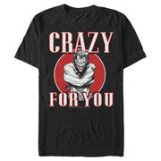 Men's Batman Valentine's Day Joker Crazy For You  Adult T-Shirt