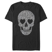 Men's Lost Gods Lace Print Heart Skull  Adult T-Shirt