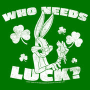 Men's Looney Tunes St. Patrick's Day Bugs Bunny Who Needs Luck?  Adult T-Shirt