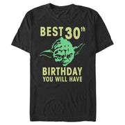 Men's Star Wars Yoda Best 30th Birthday You Will Have Stencil  Adult T-Shirt