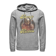 Men's Star Wars: The Mandalorian Retro Bounty Hunter  Adult Pull Over Hoodie