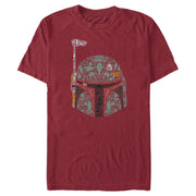 Men's Star Wars Boba Fett Silhouette Helmet Fill  Adult T-Shirt