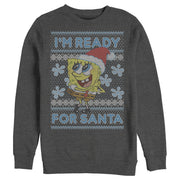 Men's SpongeBob SquarePants Ugly Christmas Ready Santa  Adult Sweatshirt