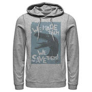 Men's Jurassic World We Made Them We Save Them  Adult Pull Over Hoodie