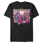 Men's Power Rangers Double Rangers Animation  Adult T-Shirt