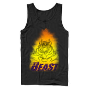 Men's Beauty and the Beast Candle Glow  Adult Tank Top