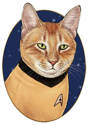 Men's Star Trek: The Original Series Captain Kirk Cat  Adult Baseball Tee