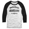 Men's Star Wars Distressed Padawan Lightsaber  Adult Baseball Tee