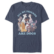 Men's Disney Classic All My Friends Are Dogs  Adult T-Shirt