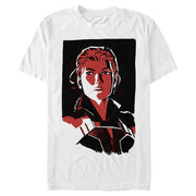 Men's Marvel Black Widow Cell Shade Portrait  Adult T-Shirt