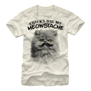 Men's Lost Gods Chicks Dig My Meowstache  Adult T-Shirt