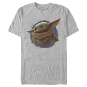 Men's Star Wars: The Mandalorian The Child Circle Halo  Adult T-Shirt