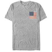 Men's Lost Gods Fourth of July  American Flag Square  Adult T-Shirt