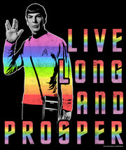 Men's Star Trek Groovy Rainbow Spock Live Long and Prosper  Adult T-Shirt