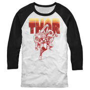 Men's Marvel Thor Retro Name Stack Portrait  Adult Baseball Tee