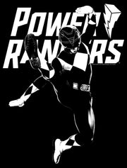 Men's Power Rangers Black Ranger Jump Kick  Adult T-Shirt