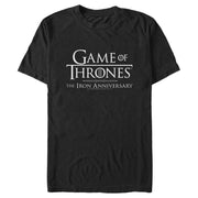 Men's Game of Thrones Iron Anniversary White Logo  Adult T-Shirt