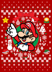 Men's Nintendo Ugly Christmas Mario Wreath  Adult T-Shirt