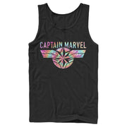 Men's Marvel Captain Marvel Logo Banner Tie Dye Colors  Adult Tank Top