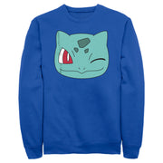 Men's Pokemon Bulbasaur Wink Face  Adult Sweatshirt