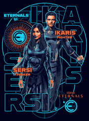 Men's Marvel Eternals Ikaris the Fighter and Sersi the Thinker  Adult T-Shirt