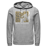 Men's MTV Cheetah Print Logo  Adult Pull Over Hoodie