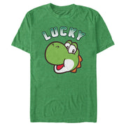 Men's Nintendo Super Mario St. Patrick's Day Lucky Yoshi Retro  Adult T-Shirt