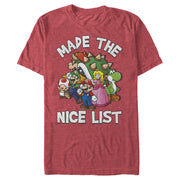 Men's Nintendo Mario Character Nice List  Adult T-Shirt