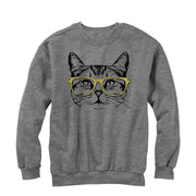 Men's Lost Gods Hipster Kitty  Adult Sweatshirt