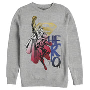 Men's Superman Color Fade Hero  Adult Sweatshirt