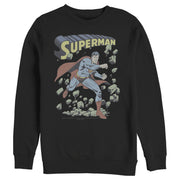 Men's Superman Hero Smash Barriers  Adult Sweatshirt