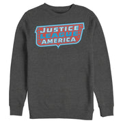 Men's Justice League Patriotic Frame Logo  Adult Sweatshirt