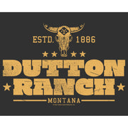 Men's Yellowstone Small Cow Skull Dutton Ranch Logo ESTD 1886  Adult T-Shirt