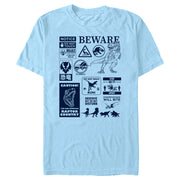 Men's Jurassic World: Dominion Beware Dinosaur Message Collage  Adult T-Shirt