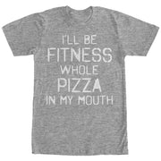 Women's CHIN UP Fitness Pizza in Mouth  Adult Boyfriend Tee