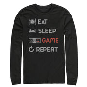 Men's Nintendo Eat Sleep NES Game Repeat  Adult Long Sleeve Shirt