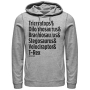 Men's Jurassic Park Triceratops and Dilophosaurus  Adult Pull Over Hoodie