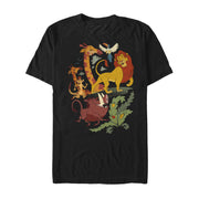 Men's Lion King Cartoon Jungle Friends  Adult T-Shirt