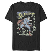 Men's Superman Hero Smash Barriers  Adult T-Shirt