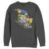 Men's The Simpsons Distressed Family Gone Sledding  Adult Sweatshirt