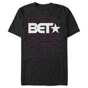 Men's BET Stacked Outline Logo  Adult T-Shirt