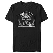 Men's Pabst Vintage Sign White Logo  Adult T-Shirt