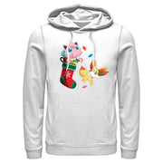 Men's Pokemon Christmas Jigglypuff and Fennekin Stocking  Adult Pull Over Hoodie