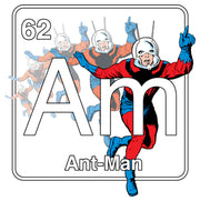 Men's Marvel Antman Periodic Table  Adult Baseball Tee