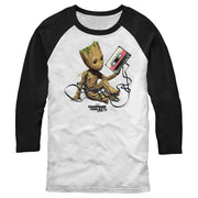 Men's Marvel Groot Tape Portrait  Adult Baseball Tee