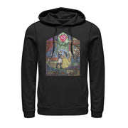 Men's Beauty and the Beast Stained Glass  Adult Pull Over Hoodie